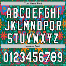 Laden Sie das Bild in den Galerie-Viewer, Custom Kelly Green White-Black 3D Mexican Festival Flower Cinco de Mayo Authentic Baseball Jersey