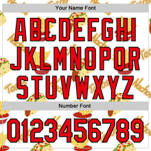 Load image into Gallery viewer, Custom White Fire Red-Black 3D Mexican Festival Taco Cinco de Mayo Authentic Baseball Jersey