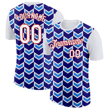 Load image into Gallery viewer, Custom White Dark Purple Powder Blue-Red 3D Esports Performance T-Shirt