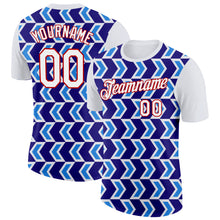 Load image into Gallery viewer, Custom White Dark Purple Powder Blue-Red 3D Esports Performance T-Shirt