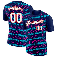 Загрузить изображение в средство просмотра галереи, Custom Navy Lakes Blue Deep Pink-Red 3D Esports Performance T-Shirt