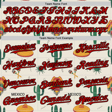 Load image into Gallery viewer, Custom Cream Red-Black 3D Mexican Festival Cactus And Sombrero Cinco de Mayo Authentic Baseball Jersey