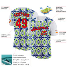 Laden Sie das Bild in den Galerie-Viewer, Custom White Fire Red US Navy Blue Aurora Green-Black 3D Esports Performance T-Shirt