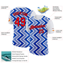 Laden Sie das Bild in den Galerie-Viewer, Custom White Fire Red Thunder Blue-Black 3D Esports Performance T-Shirt