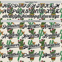 Load image into Gallery viewer, Custom Cream Black-White 3D Mexican Cactus Authentic Baseball Jersey