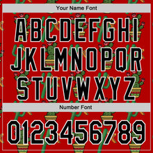 Load image into Gallery viewer, Custom Red Black-White 3D Mexican Cactus Authentic Baseball Jersey