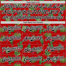 Laden Sie das Bild in den Galerie-Viewer, Custom Red Black-White 3D Mexican Cactus Authentic Baseball Jersey