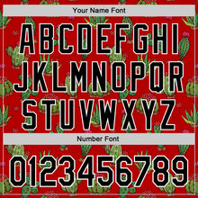 Laden Sie das Bild in den Galerie-Viewer, Custom Red Black-White 3D Mexican Cactus Authentic Baseball Jersey