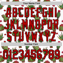 Load image into Gallery viewer, Custom White Red-Black 3D Mexican Cactus Authentic Baseball Jersey