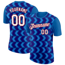 Charger l'image dans la galerie, Custom Blue Dark Purple Powder Blue-Red 3D Esports Performance T-Shirt