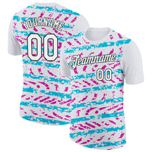 Load image into Gallery viewer, Custom White Lakes Blue Deep Pink-Black 3D Esports Performance T-Shirt