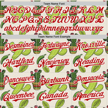 Laden Sie das Bild in den Galerie-Viewer, Custom Cream Red-White 3D Mexican Cactus Authentic Baseball Jersey