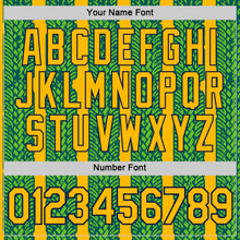 Load image into Gallery viewer, Custom Gold Aurora Green Midnight Green-Navy 3D Esports Performance T-Shirt