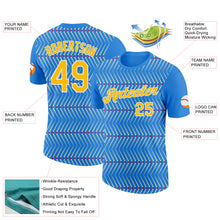 Charger l'image dans la galerie, Custom Powder Blue Gold Cream Red-White 3D Esports Performance T-Shirt