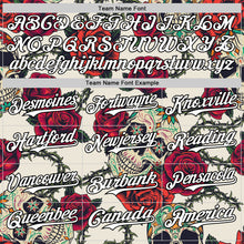 Load image into Gallery viewer, Custom Cream White-Black 3D Mexican Skull And Flower Authentic Baseball Jersey