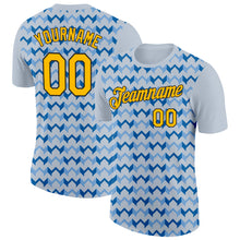 Laden Sie das Bild in den Galerie-Viewer, Custom Silver Gold Blue-Black 3D Esports Performance T-Shirt