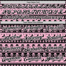 Load image into Gallery viewer, Custom Black Light Pink-White 3D Gothic Skull Authentic Baseball Jersey