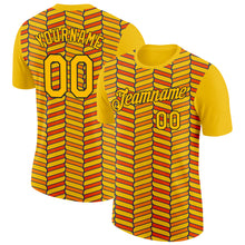 Laden Sie das Bild in den Galerie-Viewer, Custom Gold Orange US Navy Blue-Black 3D Esports Performance T-Shirt