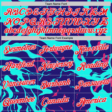 Laden Sie das Bild in den Galerie-Viewer, Custom Dark Purple Fire Red Ice Blue-Hot Pink 3D Esports Performance T-Shirt