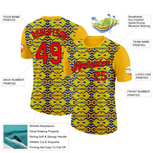 Laden Sie das Bild in den Galerie-Viewer, Custom Gold Fire Red US Navy Blue Aurora Green-Black 3D Esports Performance T-Shirt