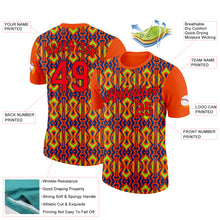 Загрузить изображение в средство просмотра галереи, Custom Orange Fire Red US Navy Blue Aurora Green-Black 3D Esports Performance T-Shirt