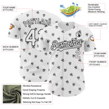 Laden Sie das Bild in den Galerie-Viewer, Custom White Black 3D Skull Authentic Baseball Jersey