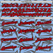 Laden Sie das Bild in den Galerie-Viewer, Custom Steel Gray Fire Red Light Blue-Black 3D Esports Performance T-Shirt