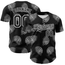 Load image into Gallery viewer, Custom Black White 3D Apache Skull Authentic Baseball Jersey