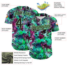 Laden Sie das Bild in den Galerie-Viewer, Custom Pea Green Black 3D Graffiti Skull Authentic Baseball Jersey