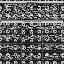 Laden Sie das Bild in den Galerie-Viewer, Custom Black White 3D Gothic Skull Authentic Baseball Jersey
