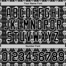 Laden Sie das Bild in den Galerie-Viewer, Custom Black White 3D Gothic Skull Authentic Baseball Jersey