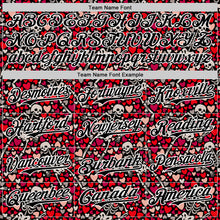 Laden Sie das Bild in den Galerie-Viewer, Custom Black White 3D Skeleton And Heart Authentic Baseball Jersey