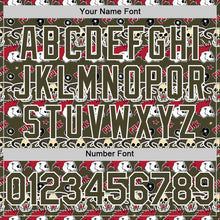 Laden Sie das Bild in den Galerie-Viewer, Custom Olive White 3D Punk Rock Skull Authentic Baseball Jersey