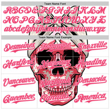 Laden Sie das Bild in den Galerie-Viewer, Custom White Neon Pink-Light Pink 3D Pink Ribbon Skull Authentic Baseball Jersey