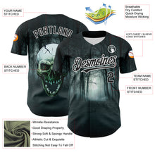 Laden Sie das Bild in den Galerie-Viewer, Custom Black White 3D Spooky Skull Authentic Baseball Jersey