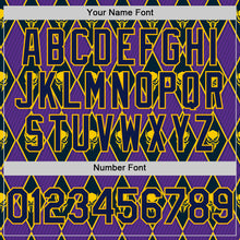 Laden Sie das Bild in den Galerie-Viewer, Custom Purple Navy-Gold 3D Skull Authentic Baseball Jersey