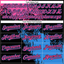 Load image into Gallery viewer, Custom Pink Electric Blue-Black 3D Pattern Design Abstract Brush Stroke Authentic Baseball Jersey