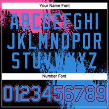 Load image into Gallery viewer, Custom Pink Electric Blue-Black 3D Pattern Design Abstract Brush Stroke Authentic Baseball Jersey
