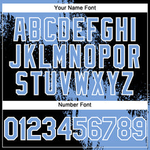 Load image into Gallery viewer, Custom Light Blue Black-White 3D Pattern Design Abstract Brush Stroke Authentic Baseball Jersey