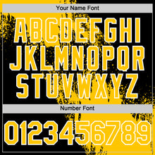 Загрузить изображение в средство просмотра галереи, Custom Yellow Black-White 3D Pattern Design Abstract Brush Stroke Authentic Baseball Jersey