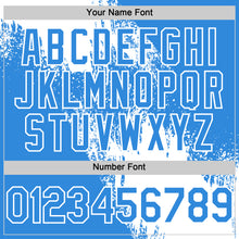 Load image into Gallery viewer, Custom White Electric Blue 3D Pattern Design Abstract Brush Stroke Authentic Baseball Jersey