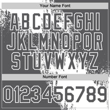 Load image into Gallery viewer, Custom White Steel Gray 3D Pattern Design Abstract Brush Stroke Authentic Baseball Jersey