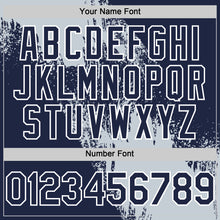 Load image into Gallery viewer, Custom Silver Navy-White 3D Pattern Design Abstract Brush Stroke Authentic Baseball Jersey