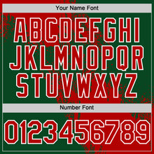 Load image into Gallery viewer, Custom Red Green-White 3D Pattern Design Abstract Brush Stroke Authentic Baseball Jersey