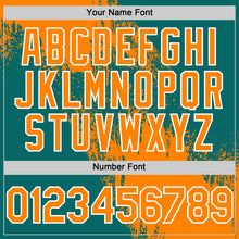 Load image into Gallery viewer, Custom Bay Orange Teal-White 3D Pattern Design Abstract Brush Stroke Authentic Baseball Jersey