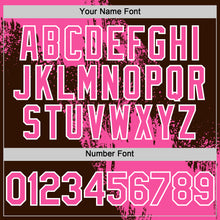 Load image into Gallery viewer, Custom Pink Brown-White 3D Pattern Design Abstract Brush Stroke Authentic Baseball Jersey