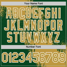 Load image into Gallery viewer, Custom Old Gold Green-White 3D Pattern Design Abstract Brush Stroke Authentic Baseball Jersey
