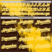 Загрузить изображение в средство просмотра галереи, Custom Yellow Brown-White 3D Pattern Design Abstract Brush Stroke Authentic Baseball Jersey