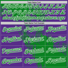 Загрузить изображение в средство просмотра галереи, Custom Grass Green Purple-White 3D Pattern Design Abstract Brush Stroke Authentic Baseball Jersey
