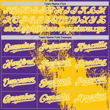 Загрузить изображение в средство просмотра галереи, Custom Yellow Purple-White 3D Pattern Design Abstract Brush Stroke Authentic Baseball Jersey